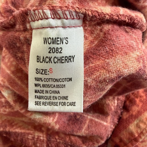 Woolrich Womens Corduroy Button Up Shirt Black Cherry Leaf Print Cotton Small - Picture 8 of 10